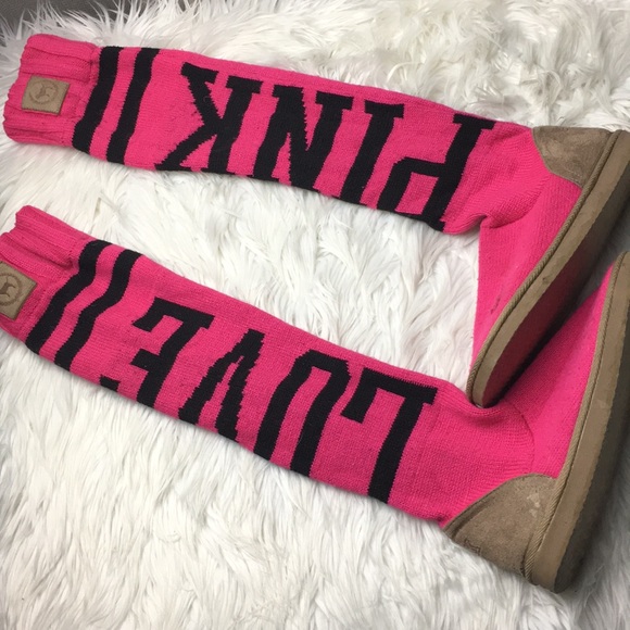 PINK Victoria's Secret Shoes - Pink by VS sweater Boots RARE Mukluks 7-8
